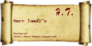 Herr Tamás névjegykártya