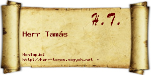 Herr Tamás névjegykártya